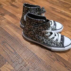 Stylish Gray and White Kids High-Top Sneakers